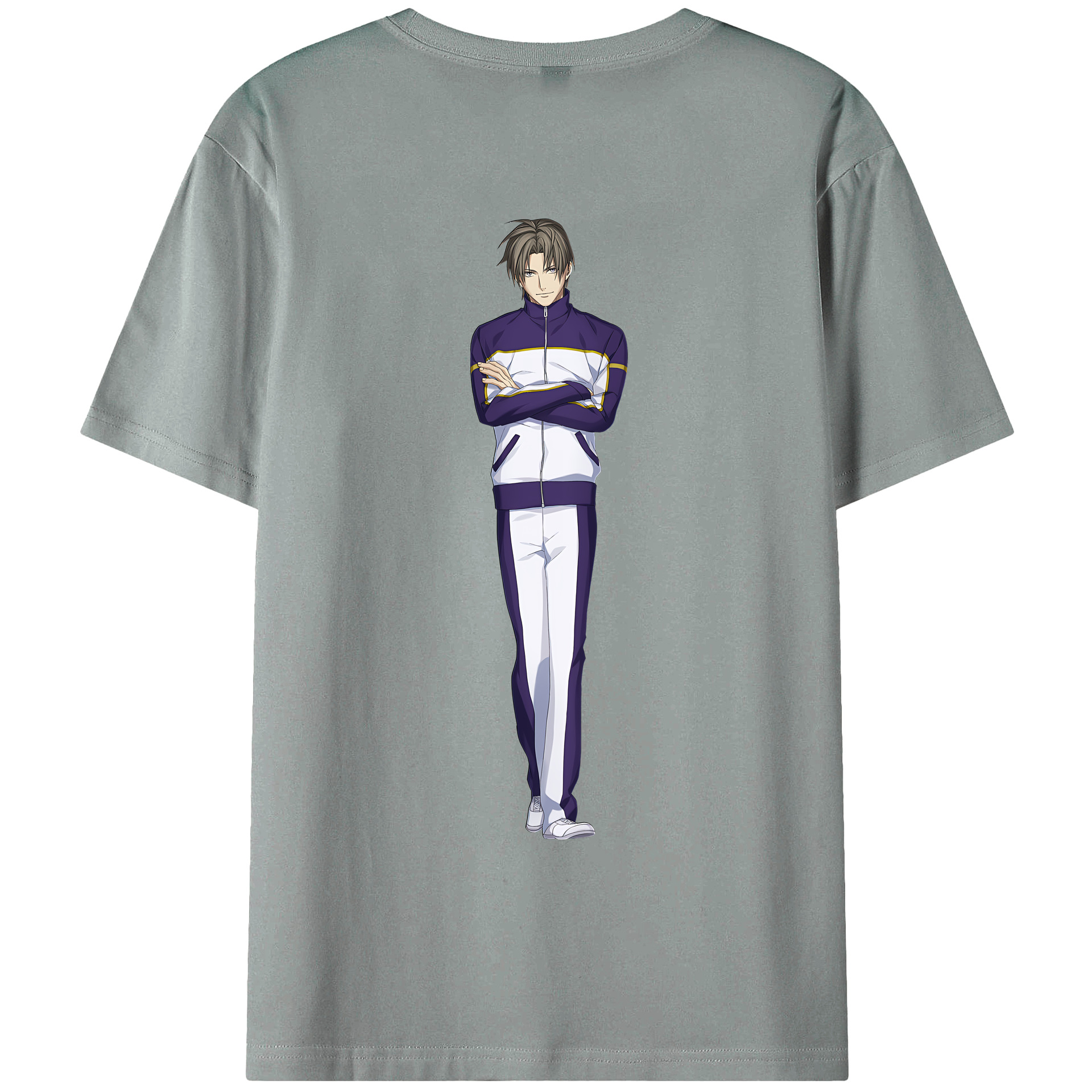 （画像用） 刀剣乱舞 Touken Ranbu 綿100％ メンズ半袖Tシャツ（バックプリント） 通気性
